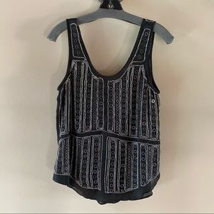 NWT Parker Women's Blair Embellished Silk Tank Top